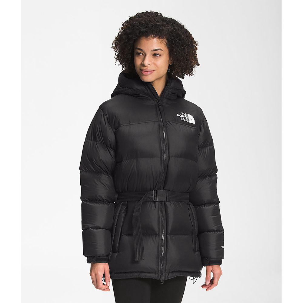 The North Face Belted Mid Γυναικεια Μπουφάν Nuptse - Μαυρα (GXIU51809)